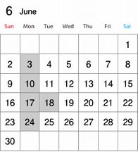 〔6月のお知らせ〕