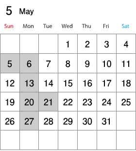 5月のお知らせ
