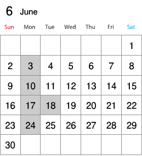 6月のお知らせ