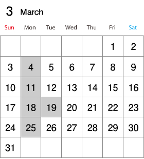 3月のお知らせ